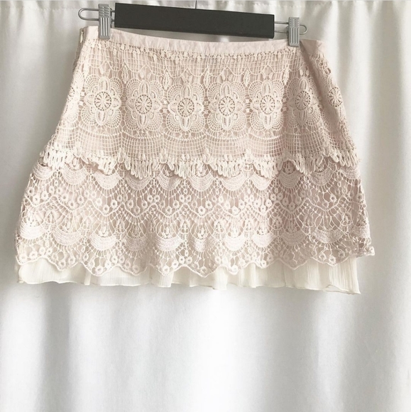 Promod Light Blush Crochet Skirt - Picture 2 of 5